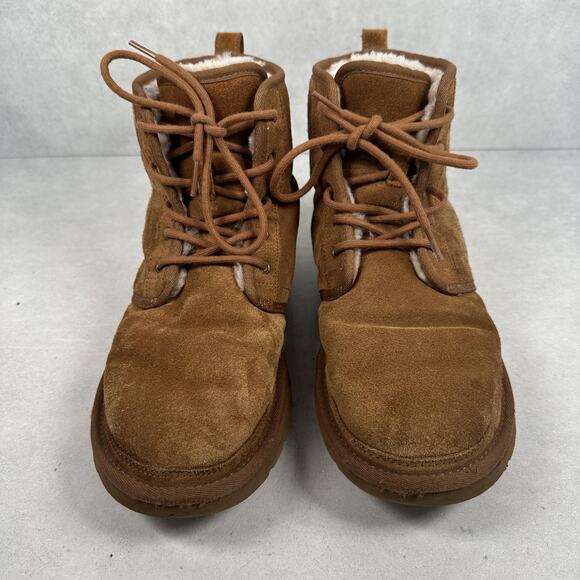 UGG Chukka Boots Mens Size 9 Chestnut Suede Sheepskin Lined Lace Up 1016472 main image 6